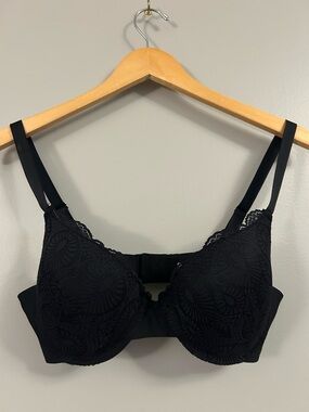 Jason Wu Black Lace Underwire Bra with Adjustable Straps 38C